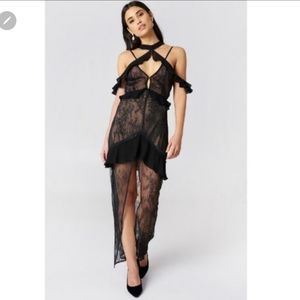 🍋For Love and Lemons Margot Lace off Shoulder Midi Dress